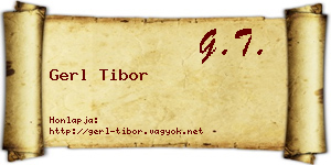 Gerl Tibor névjegykártya